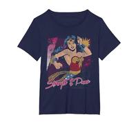 Wonder Woman Strength & Power T-Shirt, Femme Grandes Tailles, Bleu Marine, 4X