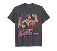 Wonder Woman Strength & Power T-Shirt, Homme, Chiné Foncé, XXL