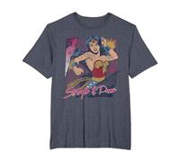Wonder Woman Strength & Power T-Shirt, Homme Grandes Tailles, Bleu Chiné, 4X Tall