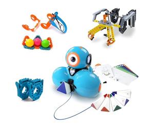 Wonder Workshop Dash Robot Wonder Pack - Coding Robot Educational Bundle for Kids 6+ - Free STEM Apps with Instructional Videos - Launcher toy, Sketch Kit drawing, Gripper Building