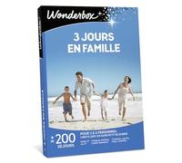 Wonderbox - 3 Jours en Famille - Coffret Cadeau - Idée Cadeau Séjours | 2 nuits avec ou sans petits déjeuners - Plus de 200 séjours - Hôtel 3* ou 4*, maison d'hôtes, cabane, yourte, tipi, roulotte