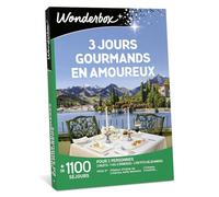 WONDERBOX - Coffret Cadeau - 3 Jours Gourmands en Amoureux - pour 2 pers. | 2 nuits avec petits déjeuners et dîner(s) - Plus de 1100 séjours - Hôtel 3*, maison d'hôtes, belle demeure, cabane, roulotte