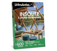 WONDERBOX - Coffret Cadeau - 3 Jours Insolites Gourmands - Pour 2 pers. | 2 nuits avec petits déjeuners et dîner(s) - Plus de 600 séjours - Cabane, yourte, tipi, roulotte, moulin, lodge, château