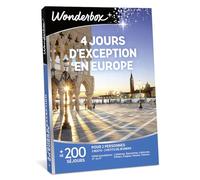 WONDERBOX - Coffret Cadeau - 4 Jours d'Exception en Europe - Pour 2 pers. | 3 nuits avec petits déjeuners - Plus de 200 séjours - Hôtel prestigieux 4* ou 5* à Athènes, Budapest, Milan, Barcelone, Rome