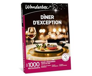 Wonderbox - Coffret Cadeau - Dîner d'Exception - 1070 Restaurants Gastronomiques renommés, labellisés ou étoilés pour 2 Personnes - Idée Cadeau Original Gastro