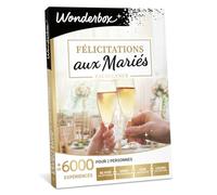 WONDERBOX - Coffret Cadeau - Félicitations Aux Mariés Excellence - 2 pers. | 1 activité au choix - Plus de 3000 expériences - Séjour exceptionnel, dîner gastronomique, soin ou loisirs mémorables