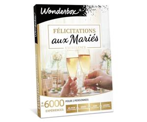 WONDERBOX - Coffret Cadeau - Félicitations Aux Mariés Excellence - 2 pers. | 1 activité au choix - Plus de 3000 expériences - Séjour exceptionnel, dîner gastronomique, soin ou loisirs mémorables