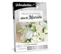 WONDERBOX - Coffret Cadeau - Félicitations Aux Mariés Exception - 2 pers. | 1 activité au choix - Plus de 3000 expériences - Séjour d'exception, repas de chef, soin prestigieux ou loisirs