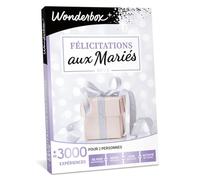 WONDERBOX - Coffret Cadeau - Félicitations aux Mariés Rêve - pour 2 pers. | 1 activité au choix - Plus de 2000 expériences - Séjour romantique, repas délicieux, soin de bien-être ou loisirs
