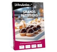 WONDERBOX - Coffret Cadeau - Grands Pâtissiers - Pour 1 pers. minimum | 1 sélection de pâtisseries à récupérer - Adresses parisiennes de renom - Macarons, tarte, éclair, flan vanille, Paris-Brest