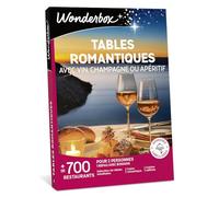 WONDERBOX - Coffret Cadeau - Tables Romantiques - Pour 2 pers. | 1 repas avec vin, champagne ou apéritif - Plus de 700 restaurants labellisés - Cuisine raffinée dans un cadre romantique