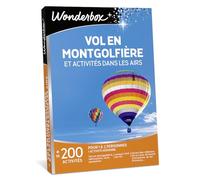 WONDERBOX - Coffret Cadeau - Vol en Montgolfière - pour 1 ou 2 pers. | 1 activité aérienne au choix - Plus de 200 expériences - Survol du bassin d'Arcachon, lac d'Annecy, châteaux de la Loire