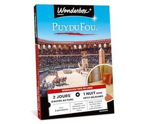Wonderbox Connect - Coffret Cadeau - PUY du Fou Séjour - 2 entrées pour 2 Jours - 1 Nuit avec Petit-déjeuner - Hôtel Villa Gallo Romaine - Parc à thème - Validité 27 Mois