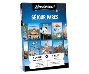 WONDERBOX Connect - Coffret Cadeau - Séjour Parcs en duo - Pour 1 à 2 pers. | 1 à 2 entrées pour 1 jour dans un parc au choix - 1 nuit pour 2 - Validité 27 mois