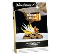 WONDERBOX - Dîner Étoilé - Coffret Cadeau - Idée Cadeau Gastronomie | 1 repas d'excellence - 5 restaurants étoilés - Mise en scène recherchée, raffinée et sophistiquée, fraîcheur et saisonnalité