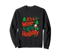 Wonderful Time for Wine Christmas Drinker Humour Sweatshirt