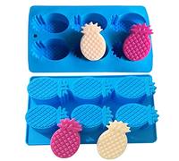 WonDerfulC Lot de 2 moules en silicone en forme d'ananas 3D pour savon, chocolat, dessert, glaçons, fondant, pâte à modeler et résine époxy