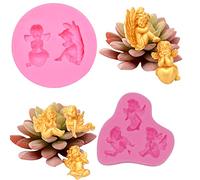 WonderfulC Lot de 2 moules en silicone pour fondant, gâteau, chocolat Motif petit ange