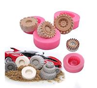 WonDerfulC Lot de 4 moules en silicone en forme de roue pour fondant, gâteau, chocolat, bonbons