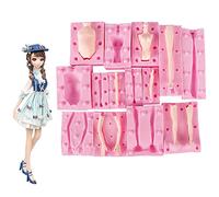 WonDerfulC Lot de 7 moules à gâteau 3D en forme de poupée pour pâte à modeler en argile souple et résine époxy