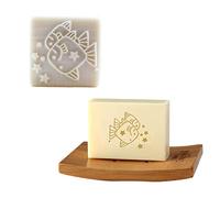 WonDerfulC Mini tampon en résine naturelle faite à la main - Mini tampon en résine naturelle - Motif poisson