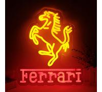 WonderfulLife Panneau néon à LED avec logo de voiture pour décoration de garage, décoration murale moderne en plastique, 30,5 x 33 cm