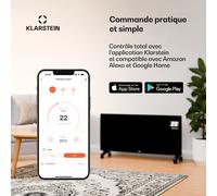 Wonderglass panneau infrarouge | 480 W | 7 - 14 m² | Design moderne en verre | 90 cm x 58 cm