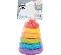 Wonderkids WDK Partner Pyramide Souple d'Éveil, 6 Pièces Colorées Empilables, Jouet Sensoriel en Plastique pour Enfants à partir de 6 Mois