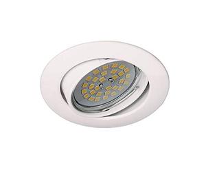 Wonderlamp 10 pcs Basic Paquet de spots Encastrés Ronds Orientable avec support d'ampoule GU10, Blanc, Ø8,5x1,5 cm