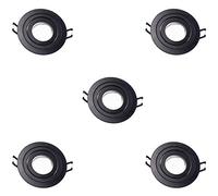 Wonderlamp 5 pcs Spot Encastré Rond classique avec support d'ampoule GU10, Angle d'inclinaison 30°, Ø9,3x2,5 cm, Noir