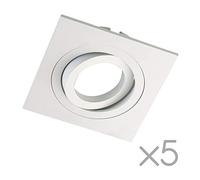 Wonderlamp W-E000141 Spot encastré carré, Aluminium, Blanc, Pack 5
