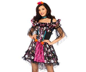 Wonderland - Day of The Dead Costume pour femme Multicolore Taille S/M