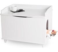 WONDERMAKE® Armoire à litière pour Chat, Grande Maison de Toilette en Bois pour bac à litière, Meuble Moderne Polyvalent, 73,5 x 51,5 x 57 cm, Blanc