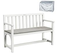 WONDERMAKE® Banc de jardin en bois résistant aux intempéries avec housse 2