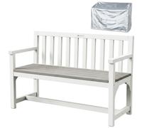 WONDERMAKE® Banc de Jardin en Bois résistant aux intempéries avec Housse, 2 Places