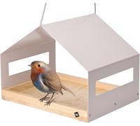 WONDERMAKE cibarium5 Grand Maison Pour Oiseaux Beige En Bois Métal À Suspendre