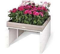 WONDERMAKE® Grand design - Garage pour robot tondeuse XXL universel avec évacuation de l'eau - Bac à plantes en bois - Abri pour robot tondeuse - Garage - Toit plat - 78,5 x 96 x 57 cm - Anthracite
