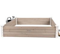 WONDERMAKE® Grande bordure de plate-bande surélevée en bois pour jardin, terrasse, parterre de plantes, kit de construction XL carrée, parterre d'herbes aromatiques, décoration basse, 120 x 120 x 26,5