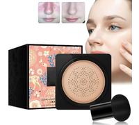Wonderninelife Beauty Cream,Beauty Linasi Clear Cover Beauty Cream,Mushroom Head Air Cushion Cc Cream,Beauty Cream Mushroom Head Makeup Brush,Beauty Cream Foundation Waterproof (Nature B)