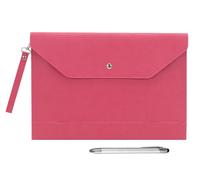 Wonderpool A4 Épaissi PU Cuir Enveloppe Cas Portfolio Dossier avec Poches Intérieures Pochette pour Document et Papeterie Fichier Organisateur Tablette PC Manches Titulaire (rouge prune)