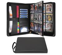 Wonderpool Classeur Cartes 9 Pochettes - Contient 540 Cartes | Fermeture Éclair Cuir PU Album Sans Anneaux avec Pochettes à Chargement Latéral pour MTG, TCG, Yugioh, Cartes Sportives (Noir)