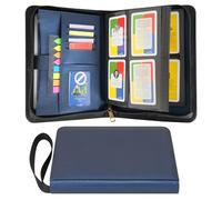 Wonderpool Classeur Cartes à Collectionner avec Fermeture Éclair 4 Pochettes pour 240 Cartes, Cuir PU Étanche Album Carte Chargement Latéral pour Pokemon, MTG, TCG Cartes Sportives (Bleu)