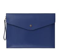 Wonderpool porte documents A4 multifonction en cuir véritable pour organisateur de papeterie de documents papier et étui pour tablette PC (Bleu)