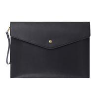 Wonderpool porte documents A4 multifonction en cuir véritable pour organisateur de papeterie de documents papier et étui pour tablette PC (Noir)