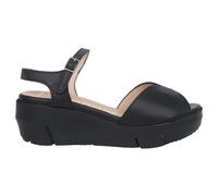 Wonders - Sandale compensée en cuir noir - Confortable - Femme - Chaussures - Noir - Taille: 41 EU
