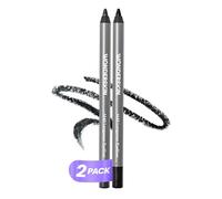 Wonderskin 1440 Crayon Eyeliner Longue Tenue Noir Mat & Pailleté, Lot de 2 - Waterproof, Taillable & Résistant aux Bavures (Black Truffle & Liquorice)
