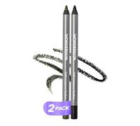 Wonderskin 1440 Crayon Eyeliner Longue Tenue Vert et Noir, Paquet de 2 - Crayon Eyeliner Imperméable, Aiguisable et Anti-Bavure (Olive & Liquorice)