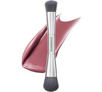 Wonderskin Pinceau maquillage à double embout pour blush et contouring - Pinceau biseauté pour fond de teint liquide et blush crème, estompage uniforme, contouring précis et fini sans traces