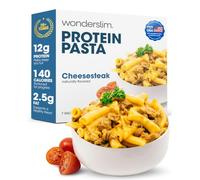 WonderSlim Nouilles protéinées, macaroni, fromage et steak, 140 calories, 12 g de protéines (lot de 7)