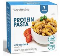 WonderSlim Nouilles protéinées, macaroni, fromage et steak, 140 calories, 12 g de protéines (lot de 7)